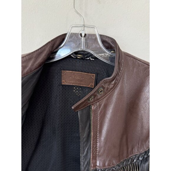 Harley Davidson Women's Willie G. Jacket Large Vintage Leather Jacket Black Red - Picture 10 of 12